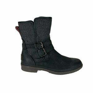UGG Simmens Leather Wool Womens Boots Size 8